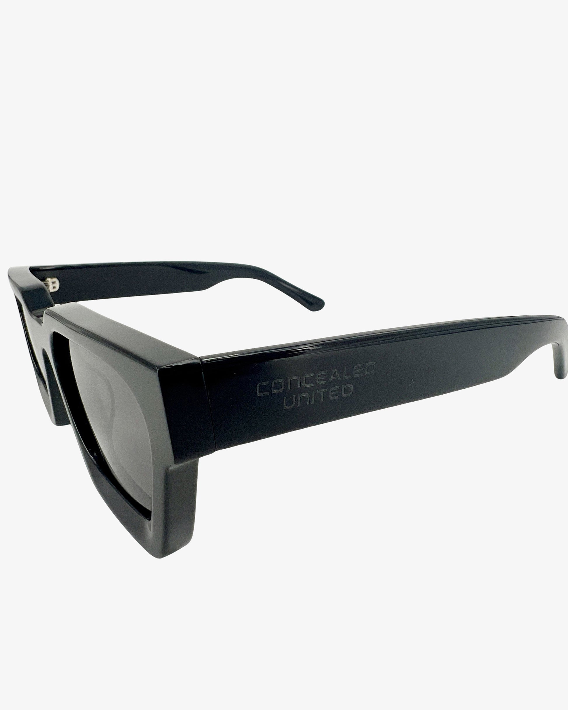 tonal black and white sunglasses