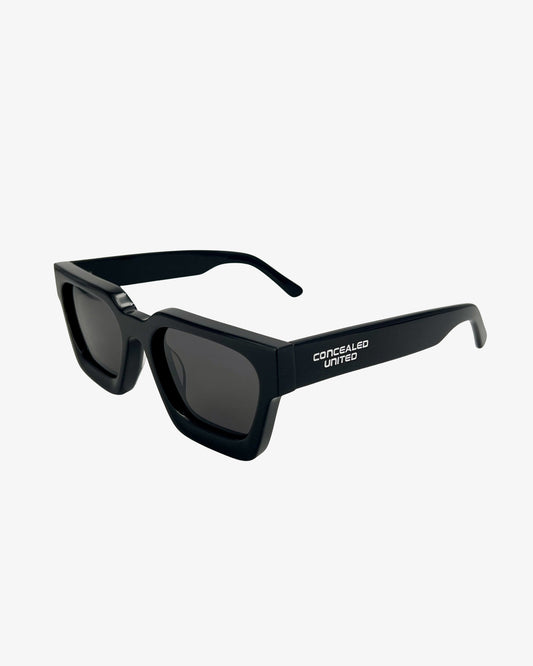 tonal black and white sunglasses