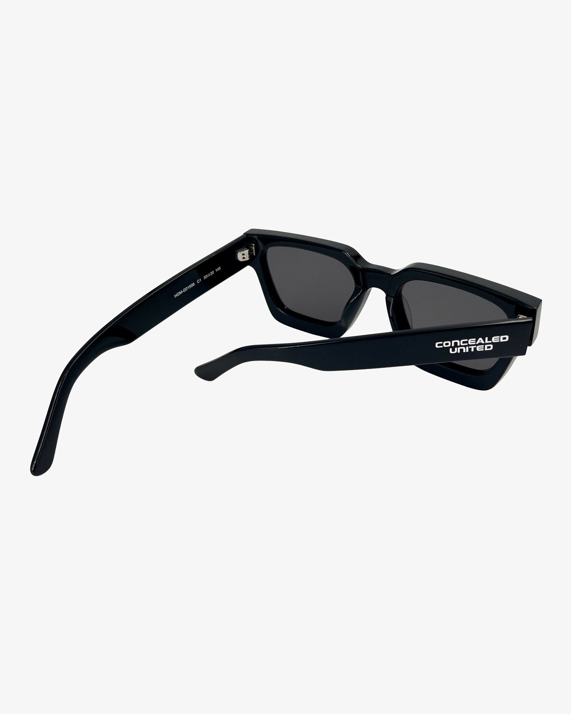 tonal black and white sunglasses